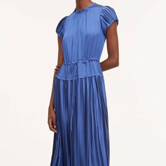 Rebecca Taylor Blue Pleated Sleeve Maxi Dress Size XS - Picture 1 of 7